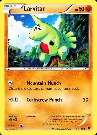 Larvitar 41/124 Fates Collide Pokemon card