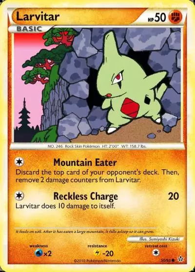 Larvitar 50/95 HS—Unleashed Pokemon card