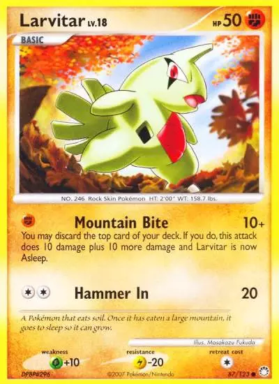 Larvitar 87/123 Mysterious Treasures Pokemon card