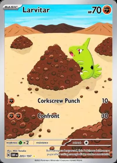 Larvitar 203/197 Obsidian Flames Pokemon card