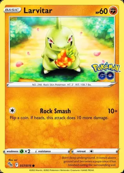 Larvitar 37/78 Pokémon GO Pokemon card