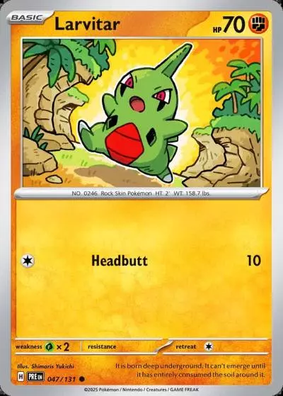 Larvitar 47/131 Prismatic Evolutions Pokemon card
