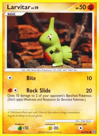 Larvitar 63/100 Stormfront Pokemon card