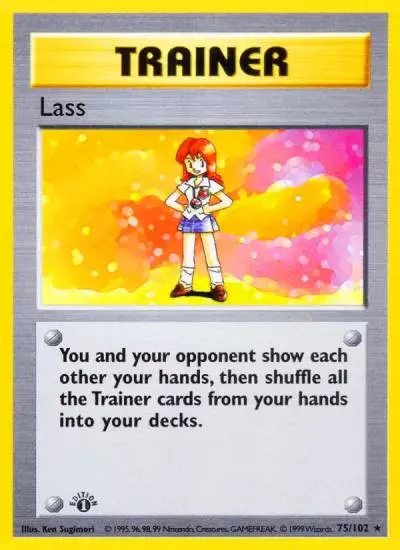 Lass 75/102 Base Pokemon card