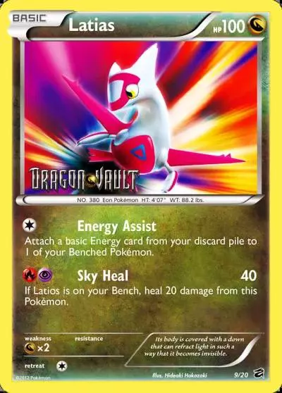 Latias 9/20 Dragon Vault Pokemon card