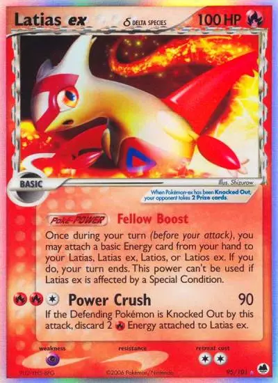 Latias ex δ 95/101 Dragon Frontiers Pokemon card