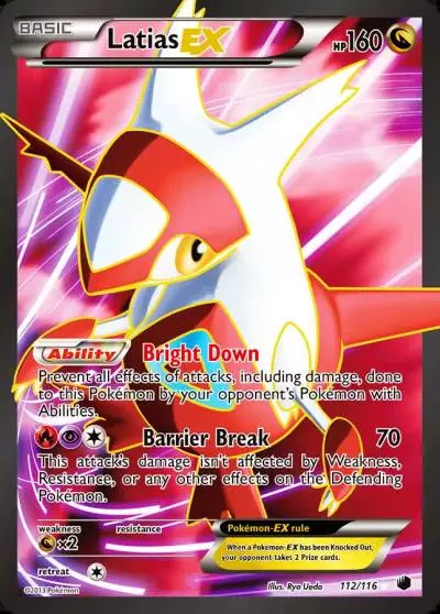 Latias-EX 112/116 Plasma Freeze Pokemon card