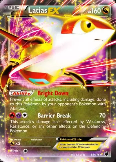 Latias-EX 85/116 Plasma Freeze Pokemon card