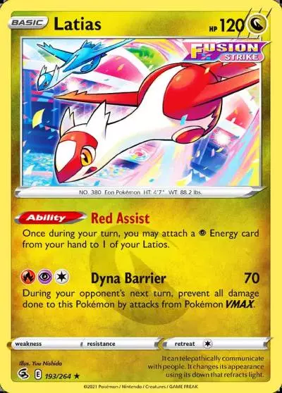 Latias 193/264 Fusion Strike Pokemon card