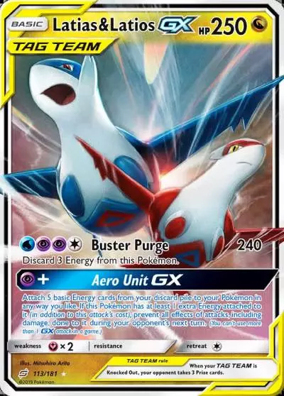 Latias & Latios-GX 113/181 Team Up Pokemon card
