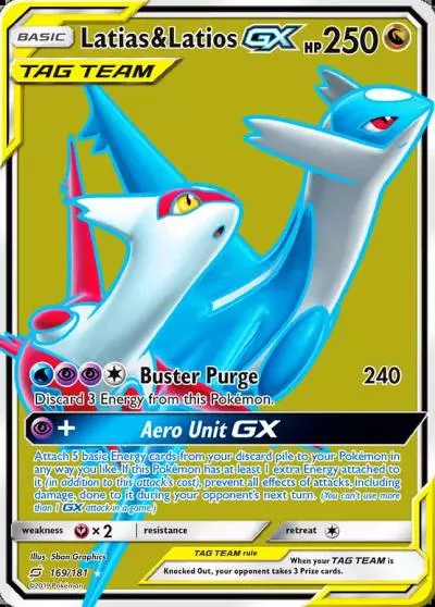 Latias & Latios-GX 169/181 Team Up Pokemon card