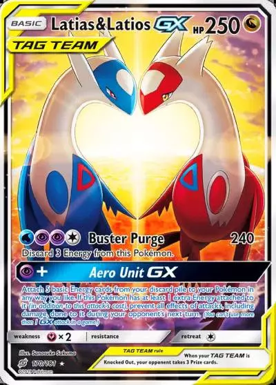 Latias & Latios-GX 170/181 Team Up Pokemon card