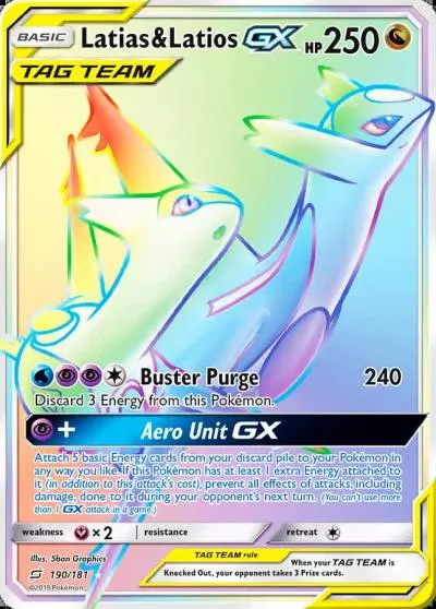 Latias & Latios-GX 190/181 Team Up Pokemon card