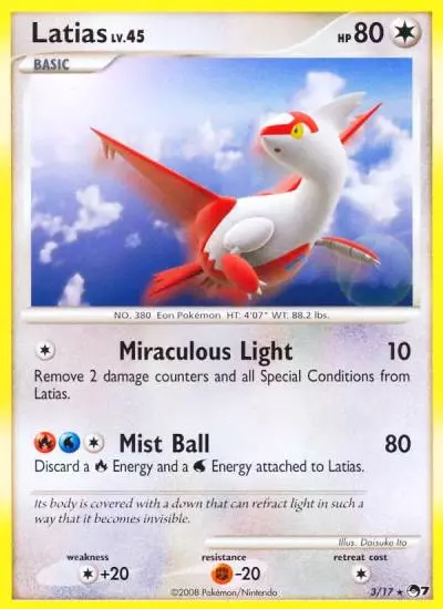 Latias 3/17 POP Series 7 Pokemon card