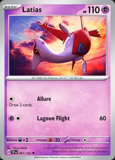 Latias 67/162 Temporal Forces Pokemon card