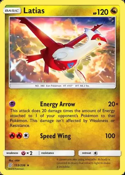 Latias 153/236 Unified Minds Pokemon card