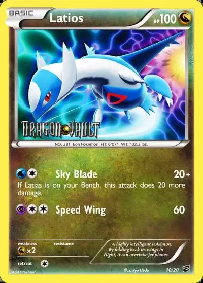Latios 10/20 Dragon Vault Pokemon card