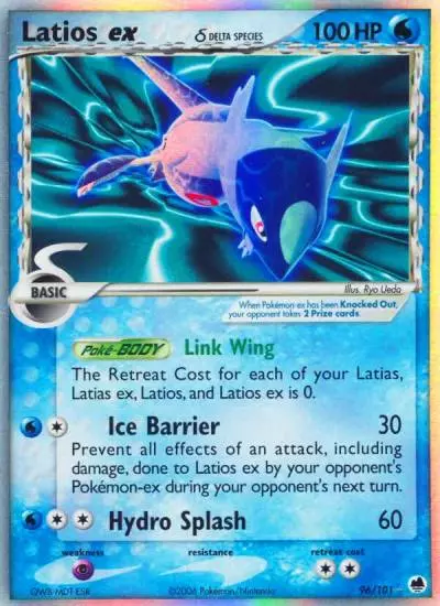 Latios ex δ 96/101 Dragon Frontiers Pokemon card