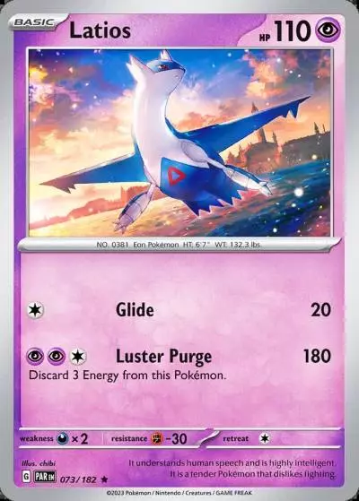 Latios 73/182 Paradox Rift Pokemon card