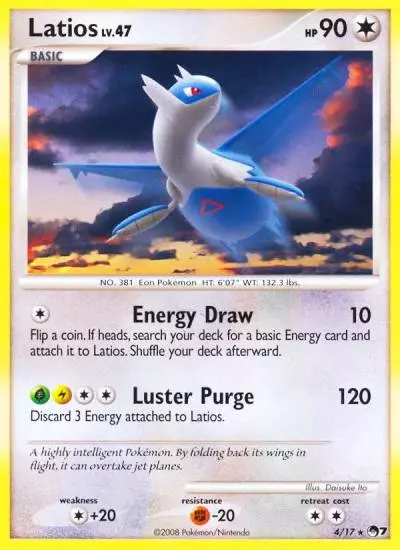 Latios 4/17 POP Series 7 Pokemon card