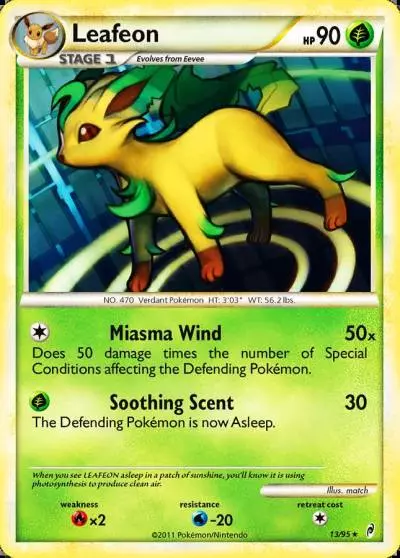 Leafeon 13/95 Call of Legends Pokemon card