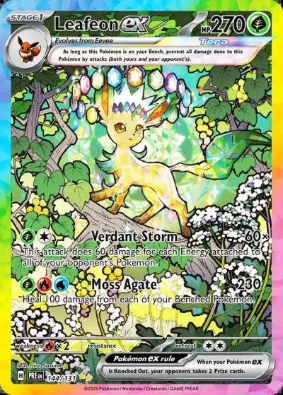 Leafeon ex 144/131 Prismatic Evolutions Pokemon card
