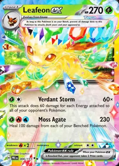 Leafeon ex 6/131 Prismatic Evolutions Pokemon card
