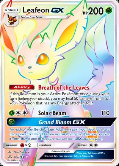 Leafeon-GX 157/156 Ultra Prism Pokemon card