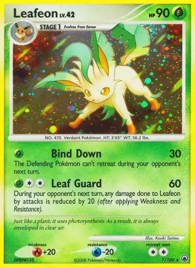 Leafeon 7/100 Majestic Dawn Pokemon card