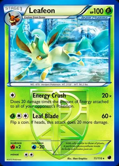 Leafeon 11/116 Plasma Freeze Pokemon card