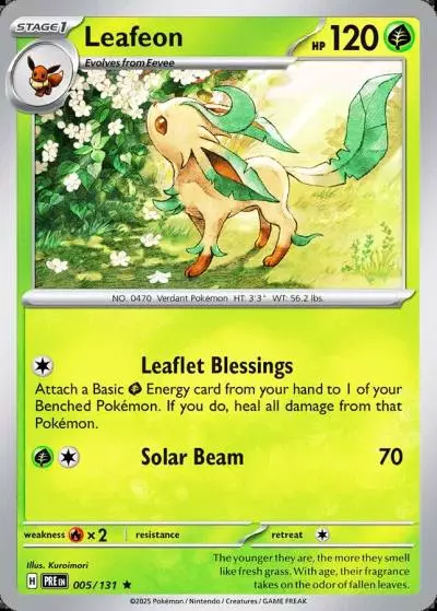 Leafeon 5/131 Prismatic Evolutions Pokemon card