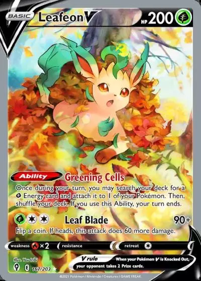 Leafeon V 167/203 Evolving Skies Pokemon card
