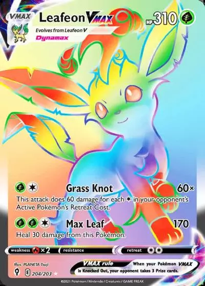 Leafeon VMAX 204/203 Evolving Skies Pokemon card
