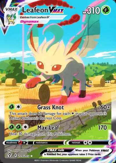 Leafeon VMAX 205/203 Evolving Skies Pokemon card