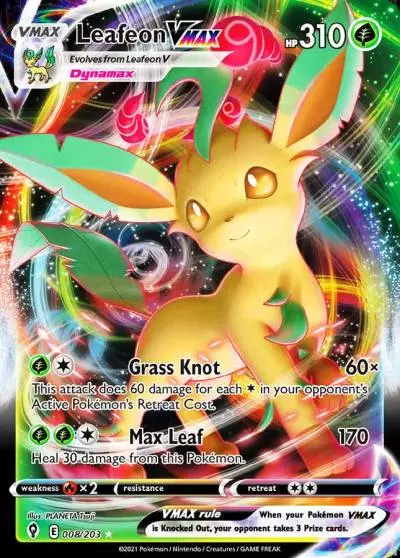 Leafeon VMAX 8/203 Evolving Skies Pokemon card