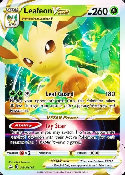 Leafeon VSTAR SWSH195/307 SWSH Black Star Promos Pokemon card