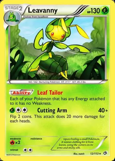 Leavanny 12/113 Legendary Treasures Pokemon card