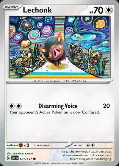 Lechonk 181/197 Obsidian Flames Pokemon card