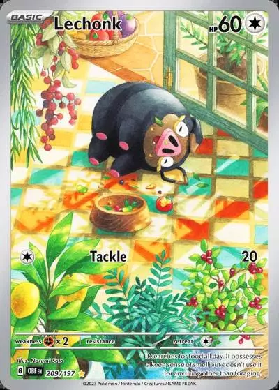 Lechonk 209/197 Obsidian Flames Pokemon card