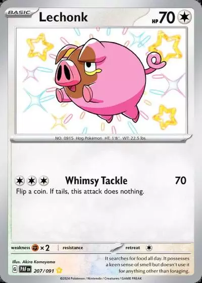 Lechonk 207/91 Paldean Fates Pokemon card
