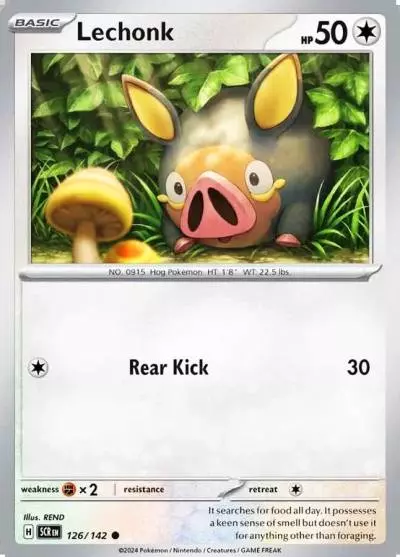 Lechonk 126/142 Stellar Crown Pokemon card
