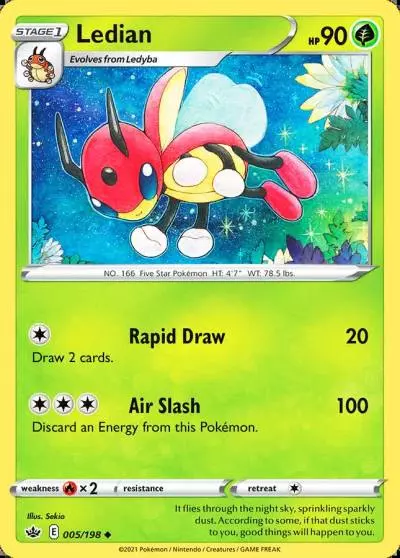 Ledian 5/198 Chilling Reign Pokemon card