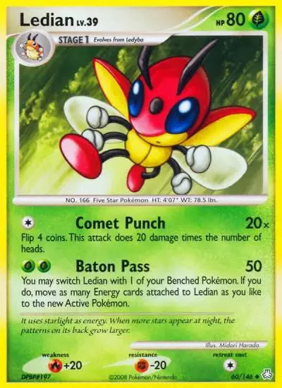 Ledian 60/146 Legends Awakened Pokemon card