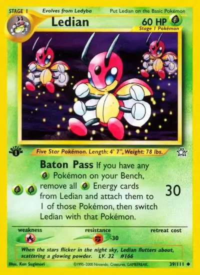Ledian 39/111 Neo Genesis Pokemon card
