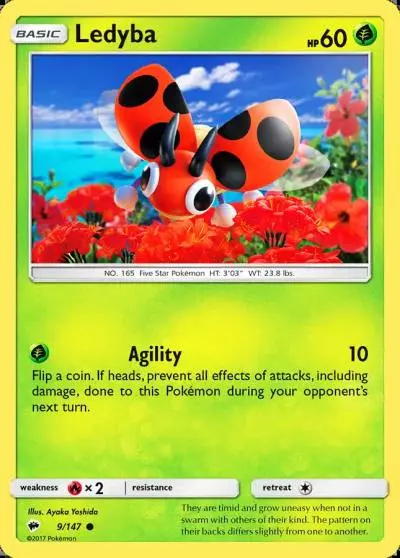 Ledyba 9/147 Burning Shadows Pokemon card