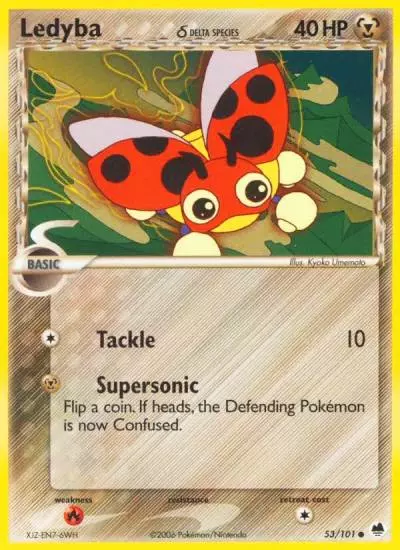 Ledyba δ 53/101 Dragon Frontiers Pokemon card