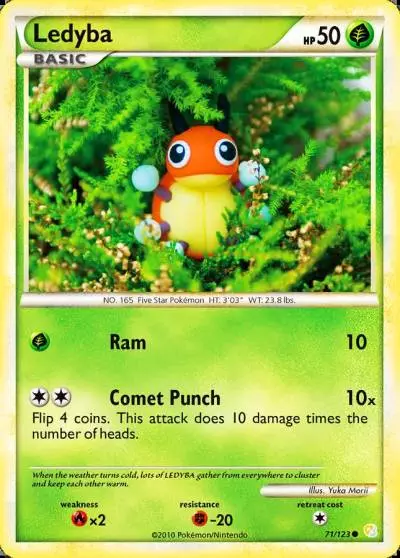 Ledyba 71/123 HeartGold & SoulSilver Pokemon card