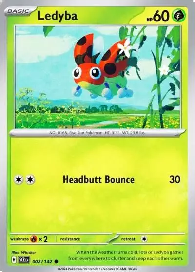 Ledyba 2/142 Stellar Crown Pokemon card