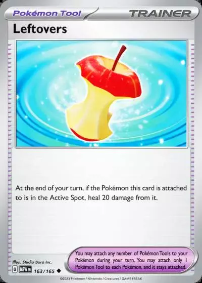 Leftovers 163/165 151 Pokemon card