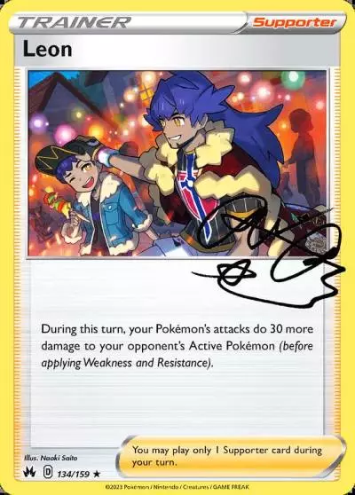 Leon 134/159 Crown Zenith Pokemon card